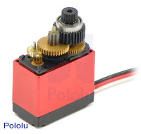 Metal gears and ball bearing in the Power HD miniature digital servo HD-1810MG.