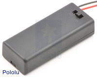 2-AAA battery holder enclosed with switch.