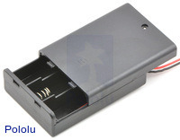 3-AA Battery Holder, Enclosed with Switch