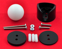 Pololu ball caster with 3/4 inch plastic ball with included hardware.