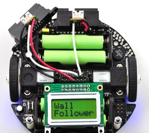 Fully constructed 3pi wall follower.