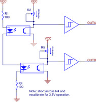 Schematic diagram of the encoder for the Pololu wheel 42×19mm.