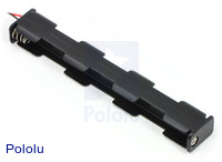 Six AA battery holder for RP5 tracked chassis.