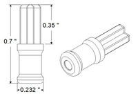 Pololu GM6/GM7 adapter for LEGO wheels dimensions.