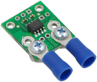 ACS715 current sensor carrier with solderless ring terminal connectors (not included).