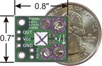 ACS715 current sensor carrier 0 to 30A back with dimensions
