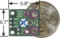 ACS714 current sensor carrier -5 to +5A back with dimensions.