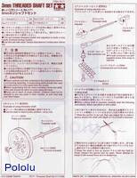 Instructions for Tamiya 70171 3&nbsp;mm threaded shaft set.