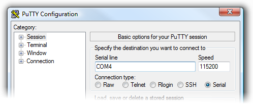 PuTTY is a free Windows terminal program that can send and receive bytes on a serial port.