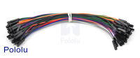 Premium Jumper Wire 50-Piece Rainbow Assortment F-F 6"