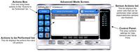 Advanced mode screen for GUI Bot, the beginner-friendly, drag-and-drop programming option for the Parallax Boe-Bot.