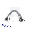 Premium Jumper Wire 10-Pack M-F 6" Gray