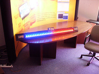 A display made of 32 ShiftBrite modules, used to display real-time data.