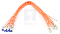 Wires with Pre-crimped Terminals 10-Pack F-F 6" Orange