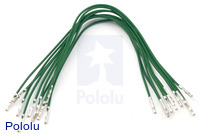 Wires with Pre-crimped Terminals 10-Pack F-F 6" Green
