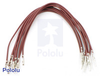 Wires with Pre-crimped Terminals 10-Pack M-F 6" Brown