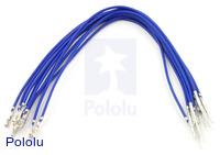 Wires with Pre-crimped Terminals 10-Pack M-F 6" Blue