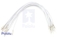 Wires with Pre-crimped Terminals 10-Pack M-F 6" White