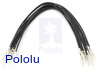 Wires with Pre-crimped Terminals 10-Pack M-M 6" Black
