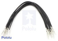 Wires with Pre-crimped Terminals 10-Pack M-M 6" Black