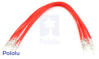 Wires with Pre-crimped Terminals 10-Pack M-M 6" Red
