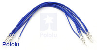 Wires with Pre-crimped Terminals 10-Pack M-M 6" Blue