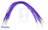 Wires with Pre-crimped Terminals 10-Pack M-M 6" Purple
