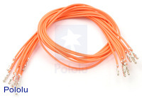 Wires with Pre-crimped Terminals 10-Pack F-F 12" Orange