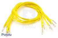 Wires with Pre-crimped Terminals 10-Pack F-F 12" Yellow