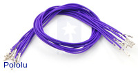 Wires with Pre-crimped Terminals 10-Pack F-F 12" Purple