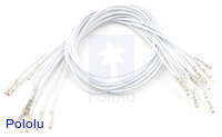Wires with Pre-crimped Terminals 10-Pack F-F 12" White
