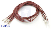 Wires with Pre-crimped Terminals 10-Pack M-F 12" Brown