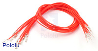 Wires with Pre-crimped Terminals 10-Pack M-F 12" Red