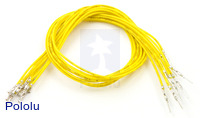Wires with Pre-crimped Terminals 10-Pack M-F 12" Yellow