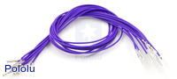 Wires with Pre-crimped Terminals 10-Pack M-F 12" Purple