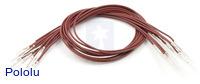 Wires with Pre-crimped Terminals 10-Pack M-M 12" Brown