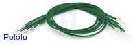 Wires with Pre-crimped Terminals 10-Pack M-M 12" Green