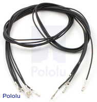 Wires with Pre-crimped Terminals 5-Pack F-F 24" Black