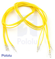 Wires with Pre-crimped Terminals 5-Pack F-F 24" Yellow