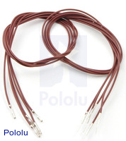 Wires with Pre-crimped Terminals 5-Pack M-F 24" Brown