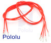 Wires with Pre-crimped Terminals 5-Pack M-F 24" Red