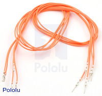 Wires with Pre-crimped Terminals 5-Pack M-F 24" Orange