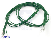 Wires with Pre-crimped Terminals 5-Pack M-F 24" Green