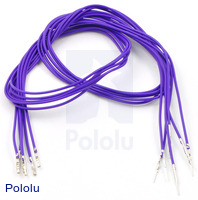Wires with Pre-crimped Terminals 5-Pack M-F 24" Purple