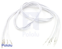 Wires with Pre-crimped Terminals 5-Pack M-F 24" White