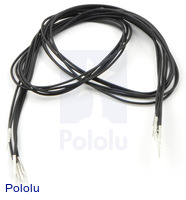 Wires with Pre-crimped Terminals 5-Pack M-M 24" Black