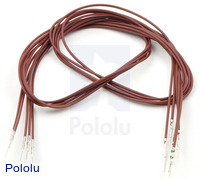 Wires with Pre-crimped Terminals 5-Pack M-M 24" Brown