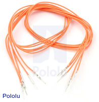 Wires with Pre-crimped Terminals 5-Pack M-M 24" Orange
