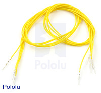 Wires with Pre-crimped Terminals 5-Pack M-M 24" Yellow
