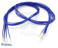 Wires with Pre-crimped Terminals 5-Pack M-M 24" Blue